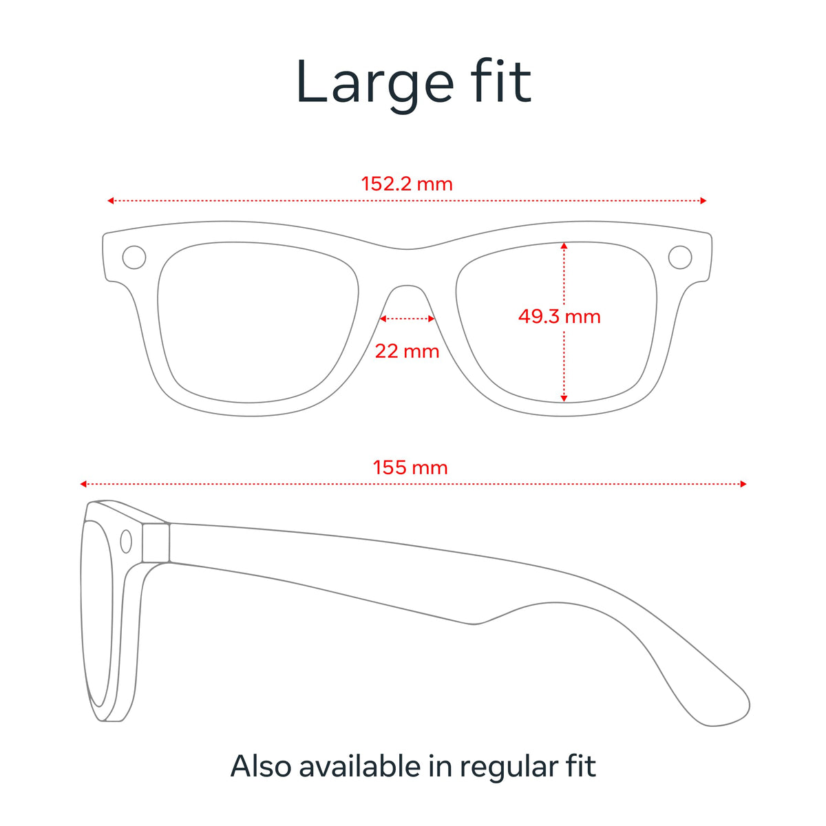 Ray-Ban Meta Gen 1 Wayfarer Large Smart Glasses 12MP Camera AI Assistant Real-Time Translation