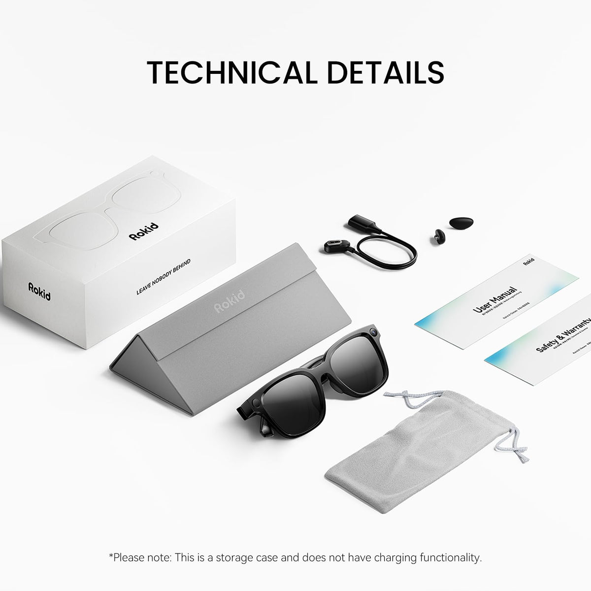 Rokid 2026 AI Smart Glasses – ChatGPT & Gemini, 12MP Camera, Real-Time Translation 89 Languages, 38.5g