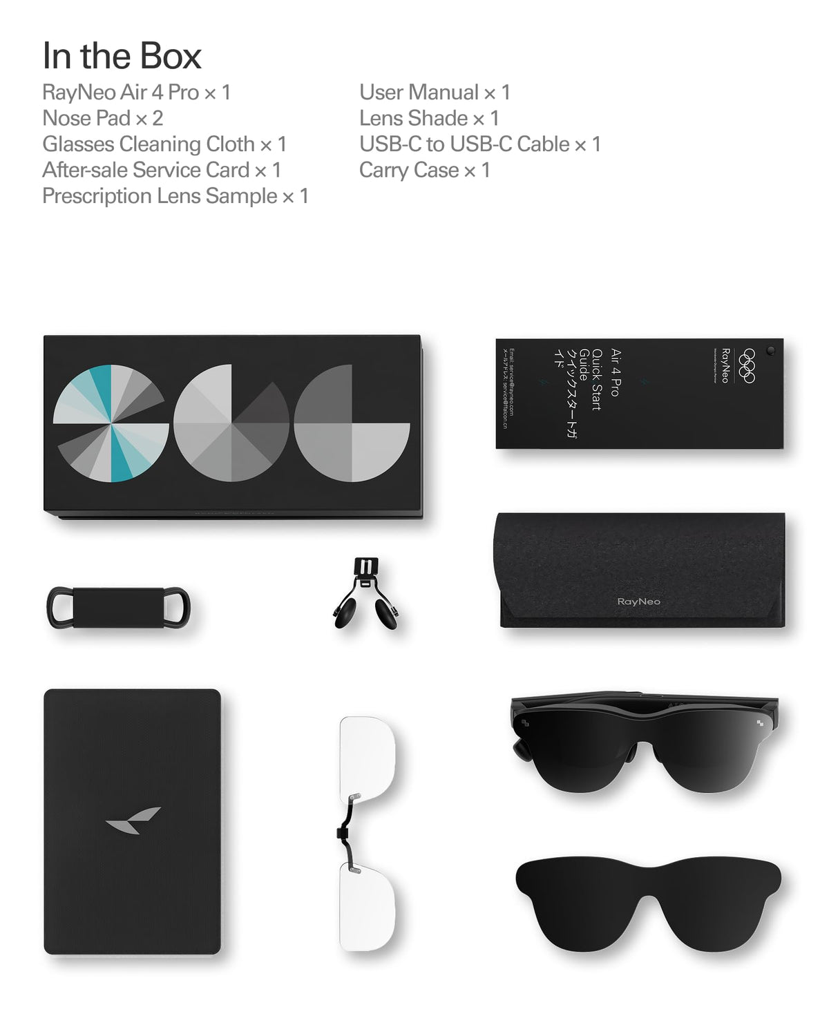 RayNeo Air 4 Pro AR Glasses - 201" HDR10 Virtual Display, 120Hz Gaming, Bang & Olufsen Audio | Plug & Play USB-C