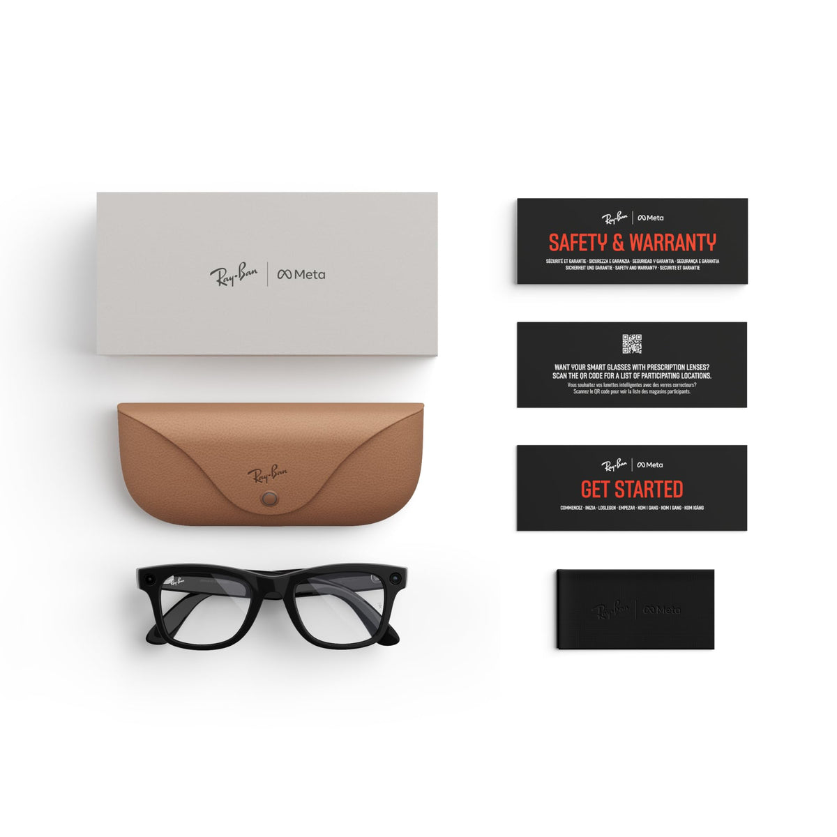Ray-Ban Meta Wayfarer Smart Glasses with 12MP Camera, AI Translation & Open-Ear Audio | Shiny Black