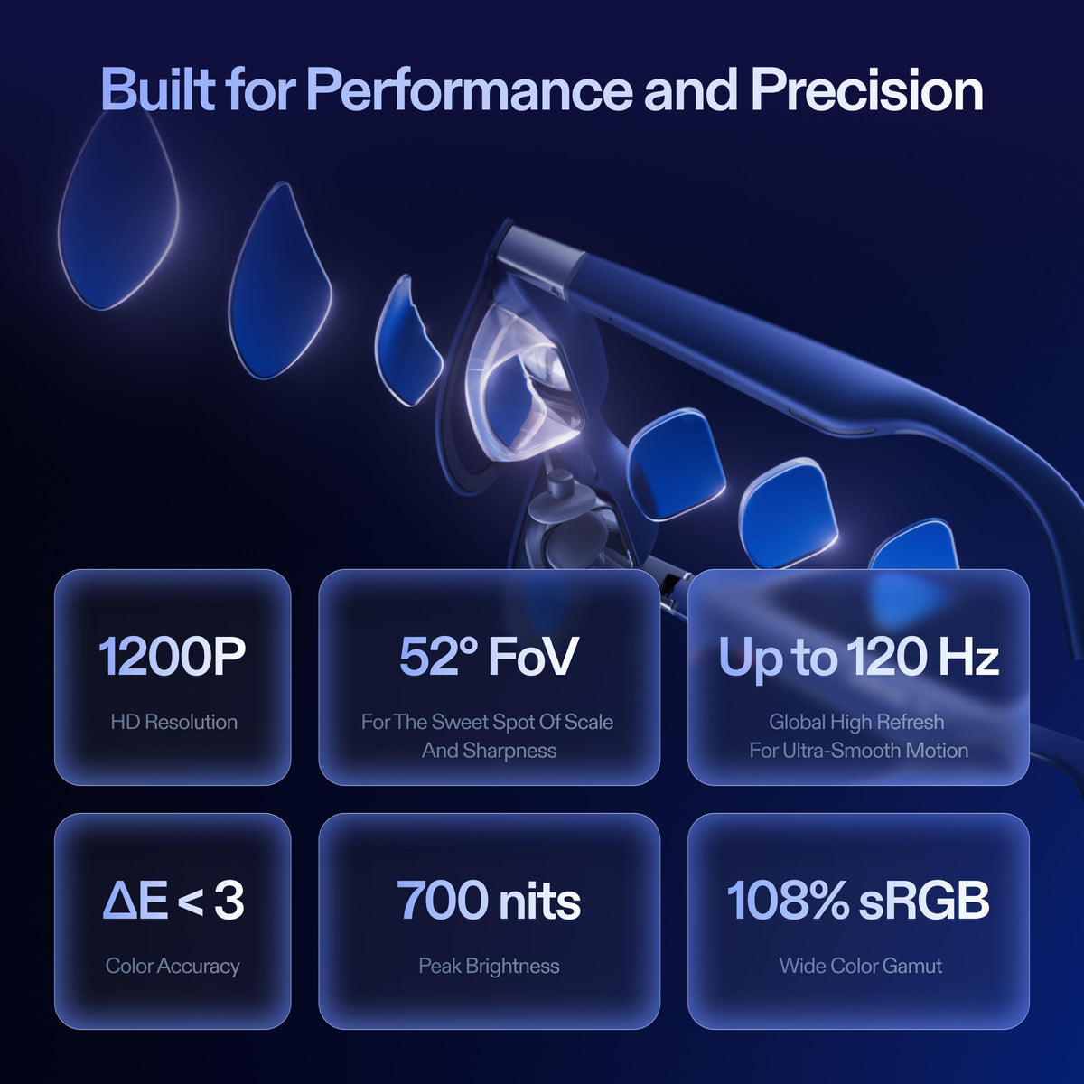 XREAL 1S AR/XR Smart Glasses – 500" Virtual Screen, 120Hz Display, 3DoF Spatial Viewing & Real 3D