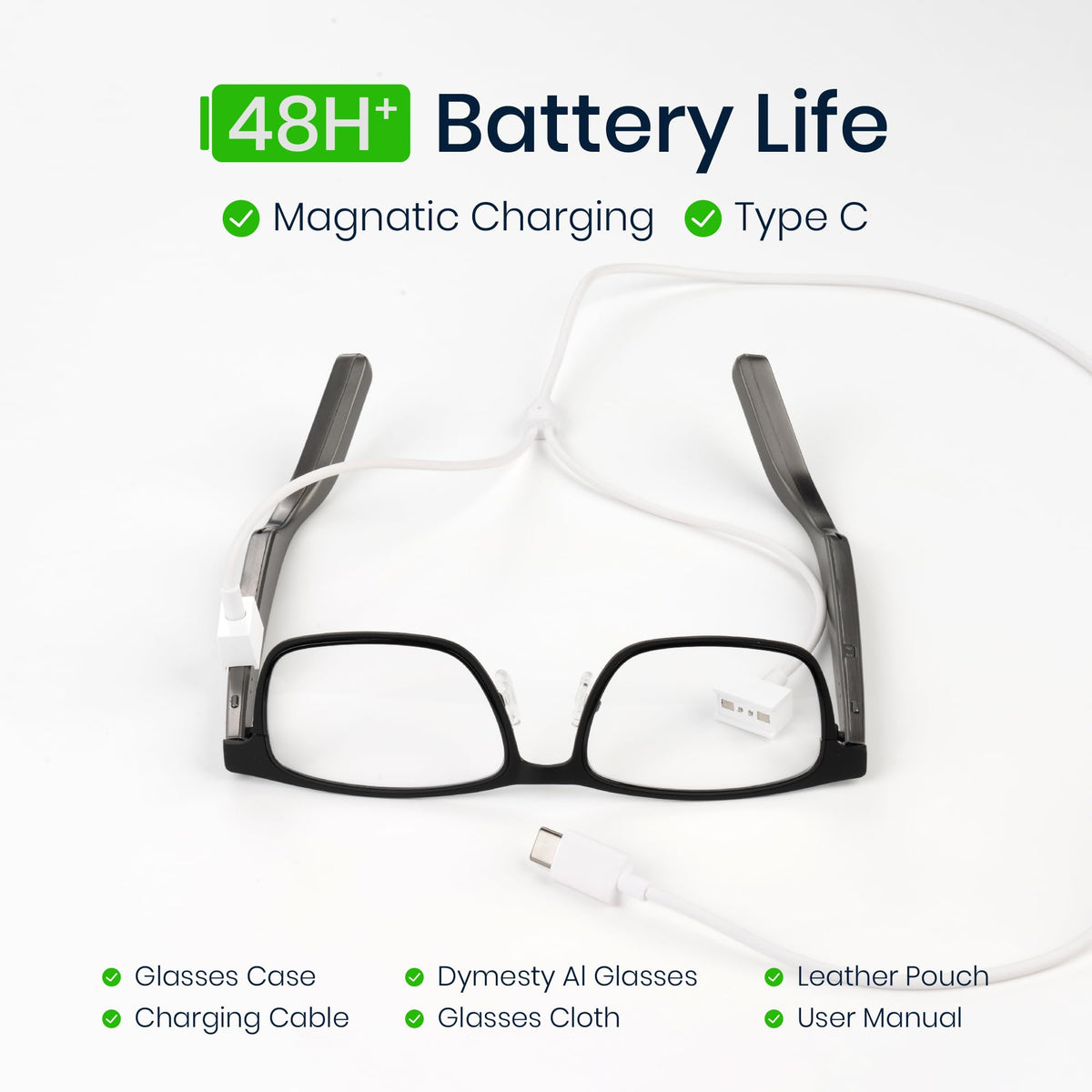 Dymesty AI Smart Glasses – Real-Time Translation & ChatGPT Integration, No Camera