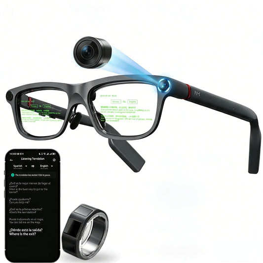 AI Translation Smart Glasses with AR Display & Invisible Teleprompter – 260+ Languages Real-Time