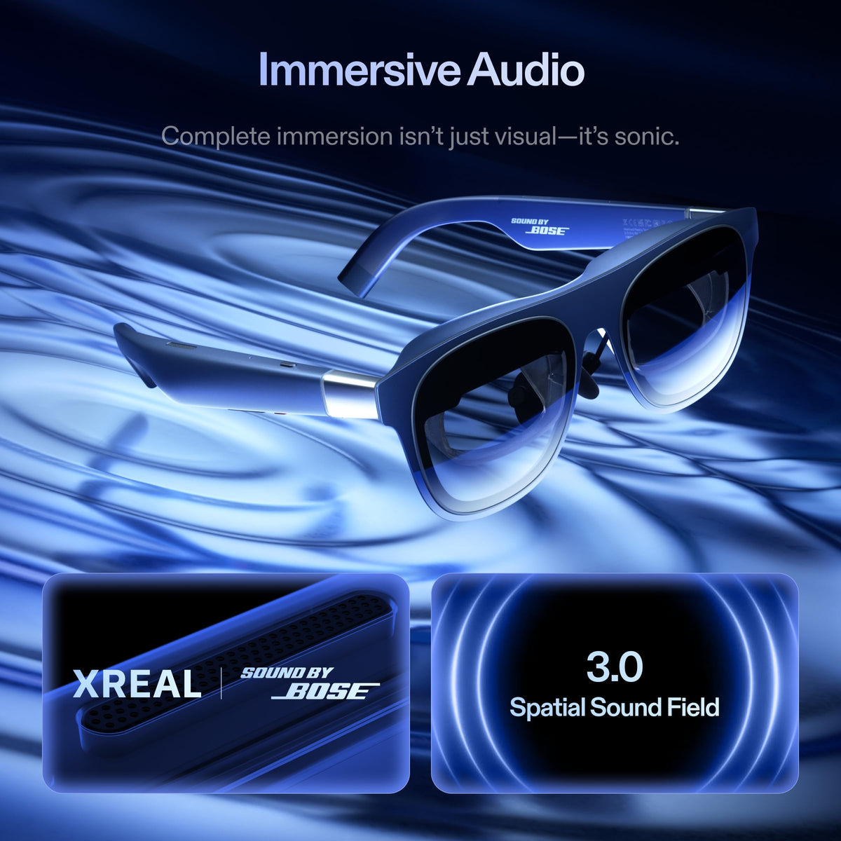 XREAL 1S AR/XR Smart Glasses – 500" Virtual Screen, 120Hz Display, 3DoF Spatial Viewing & Real 3D