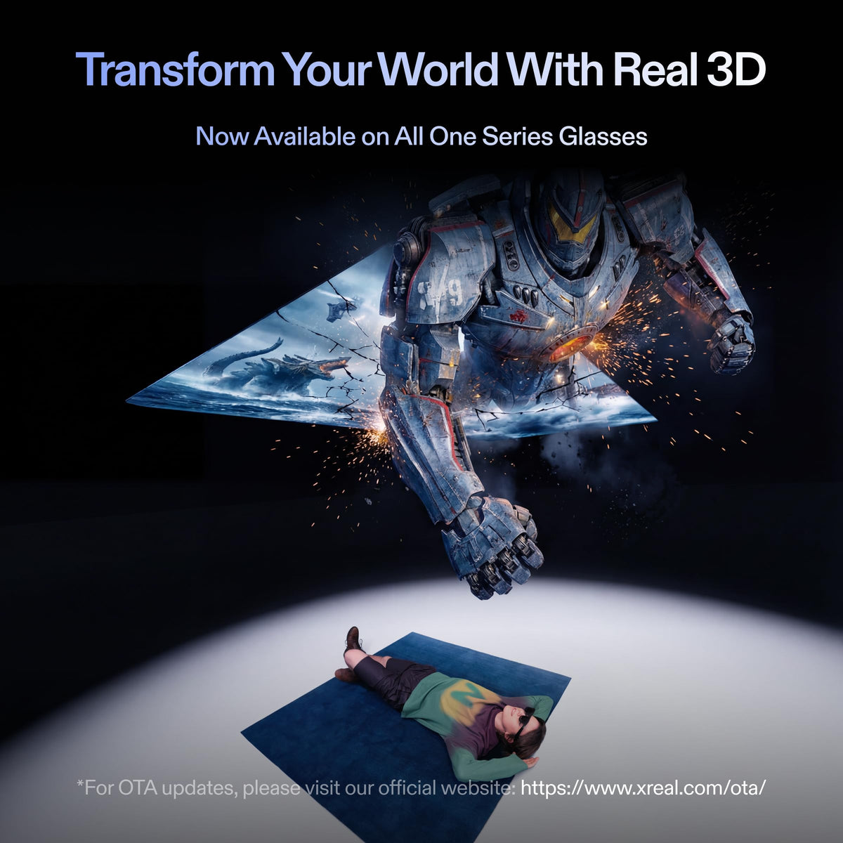 XREAL 1S AR/XR Smart Glasses – 500" Virtual Screen, 120Hz Display, 3DoF Spatial Viewing & Real 3D
